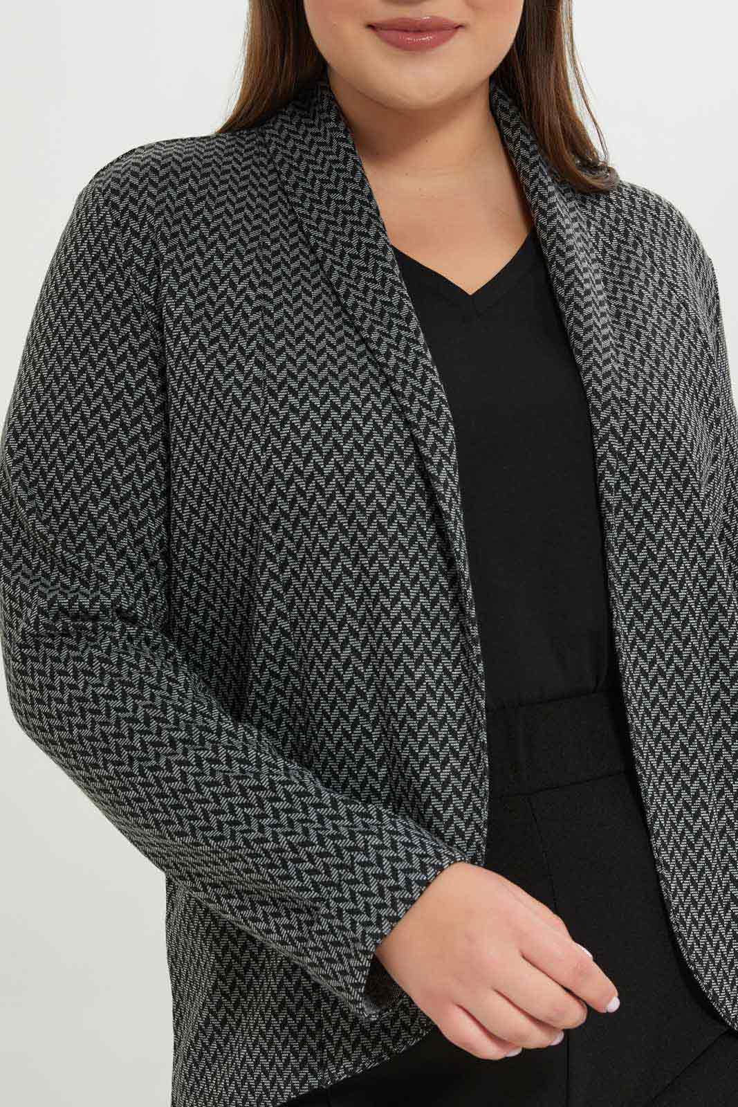 Redtag-Women-Jacquard-Rolled-Up-Sleeve-Jacket-Category:Jackets,-Colour:Assorted,-Deals:New-In,-Dept:Ladieswear,-Filter:Plus-Size,-LDP-Jackets,-New-In-LDP-APL,-Non-Sale,-S23A,-Section:Women-Women's-