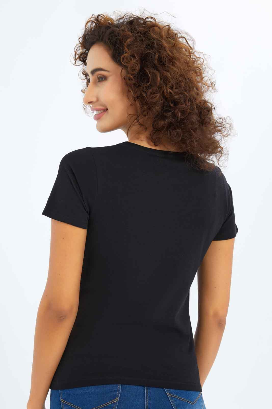 Redtag-Women-Black-Short-Sleeve-Crew-Neck-T-Shirt-Category:T-Shirts,-Colour:Black,-Deals:New-In,-Dept:Ladieswear,-Filter:Women's-Clothing,-New-In-Women-APL,-Non-Sale,-S23A,-Section:Women,-TBL,-Women-T-Shirts-Women's-