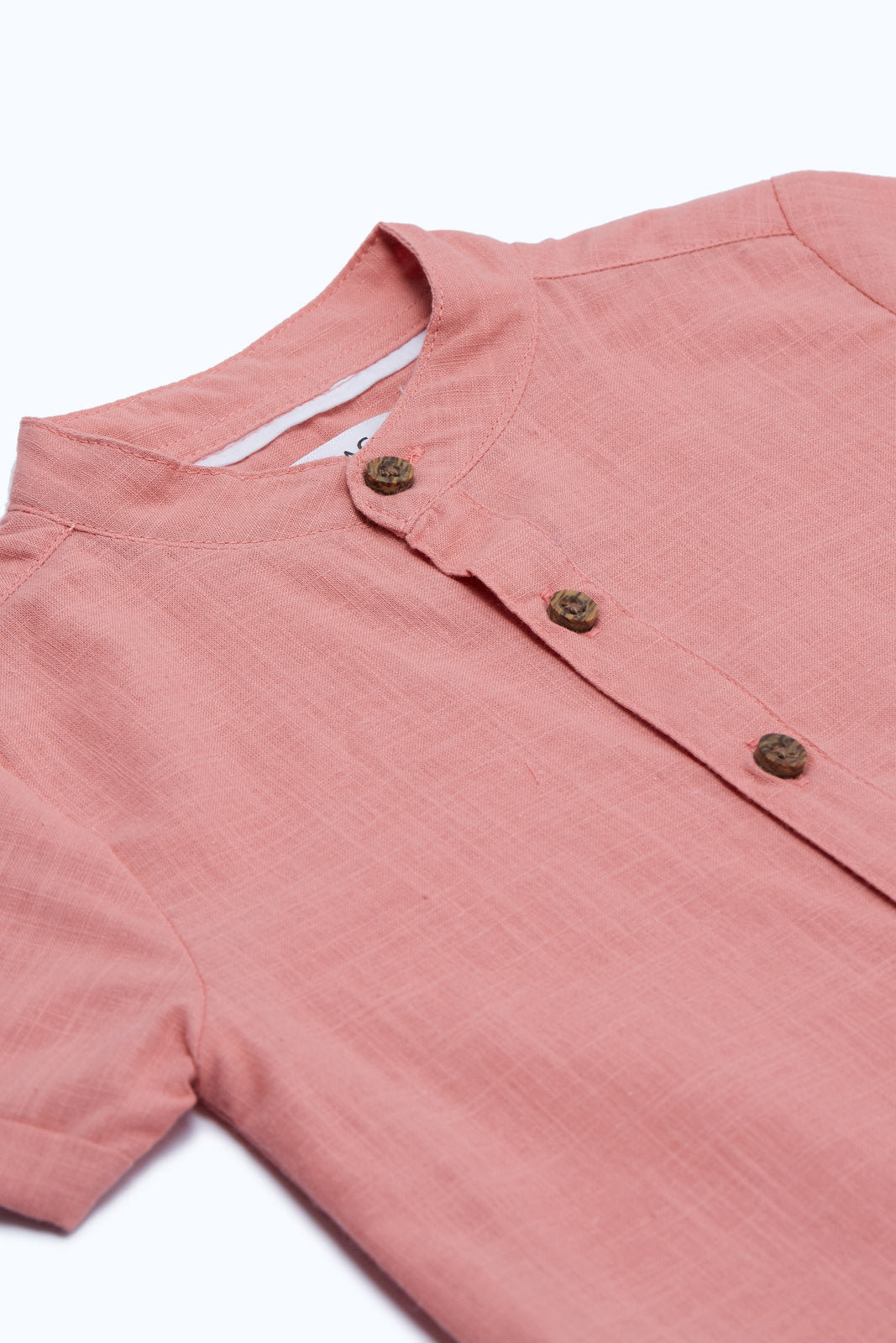 Redtag-Boys-Coral-Henley-Slub-Ss-Shirt-Category:Shirts,-Colour:Orange,-Deals:New-In,-Dept:Boys,-Filter:Infant-Boys-(3-to-24-Mths),-H1:KWR,-H2:INB,-H3:SHI,-H4:CSH,-INB-Shirts,-New-In-INB-APL,-Non-Sale,-S23B,-Season:S23B,-Section:Boys-(0-to-14Yrs)-Infant-Boys-3 to 24 Months