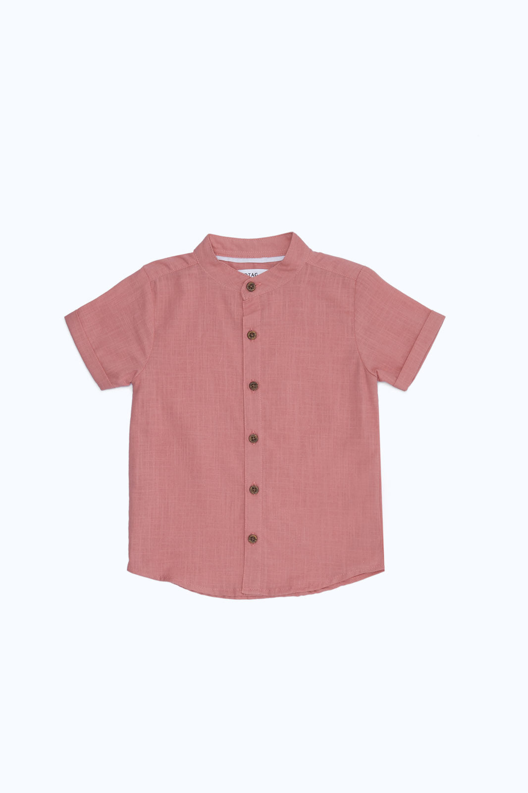 Redtag-Boys-Coral-Henley-Slub-Ss-Shirt-Category:Shirts,-Colour:Orange,-Deals:New-In,-Dept:Boys,-Filter:Infant-Boys-(3-to-24-Mths),-H1:KWR,-H2:INB,-H3:SHI,-H4:CSH,-INB-Shirts,-New-In-INB-APL,-Non-Sale,-S23B,-Season:S23B,-Section:Boys-(0-to-14Yrs)-Infant-Boys-3 to 24 Months