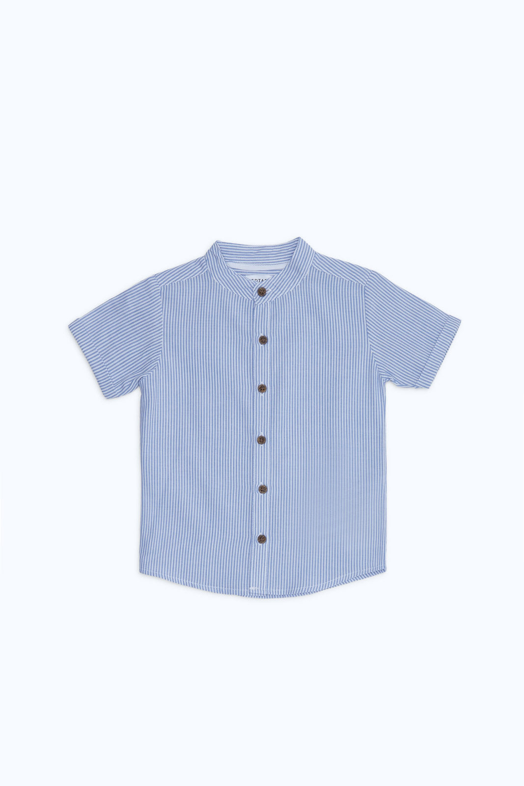 Redtag-Boys-White-Stripe-Henley-Dobby-Ss-Shirt-Category:Shirts,-Colour:White,-Deals:New-In,-Dept:Boys,-Filter:Infant-Boys-(3-to-24-Mths),-H1:KWR,-H2:INB,-H3:SHI,-H4:CSH,-INB-Shirts,-New-In-INB-APL,-Non-Sale,-S23B,-Season:S23B,-Section:Boys-(0-to-14Yrs)-Infant-Boys-3 to 24 Months