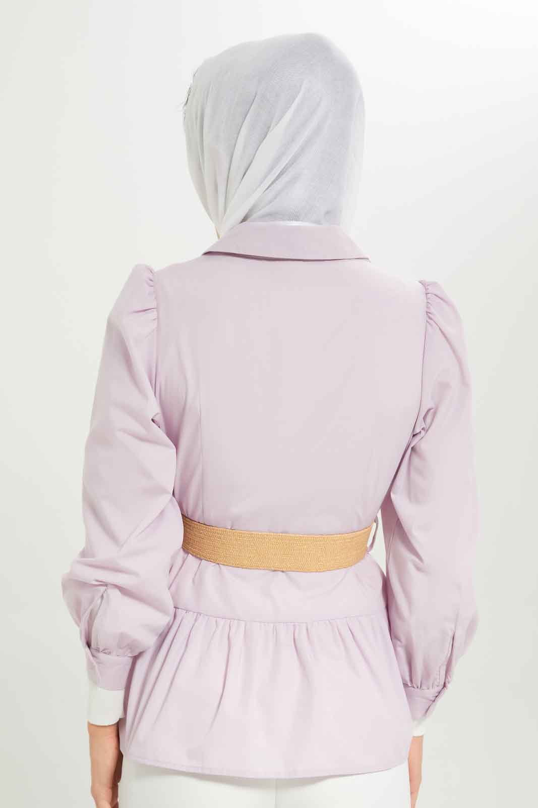 Redtag-Women-Collared-Longsleeve-Belted-Blouse-Category:Blouses,-Colour:Lavender,-Deals:New-In,-Dept:Ladieswear,-Filter:Women's-Clothing,-LMC,-New-In-Women-APL,-Non-Sale,-S23A,-Section:Women,-Women-Blouses--