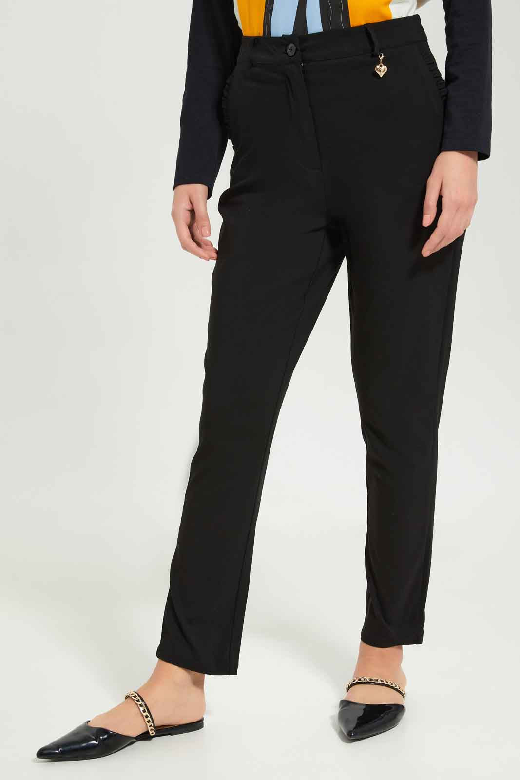 Redtag-Women-Slimfit-Trouser-Category:Trousers,-Colour:Black,-Deals:New-In,-Dept:Ladieswear,-Filter:Women's-Clothing,-LMC,-New-In-Women-APL,-Non-Sale,-S23A,-Section:Women,-Women-Trousers--