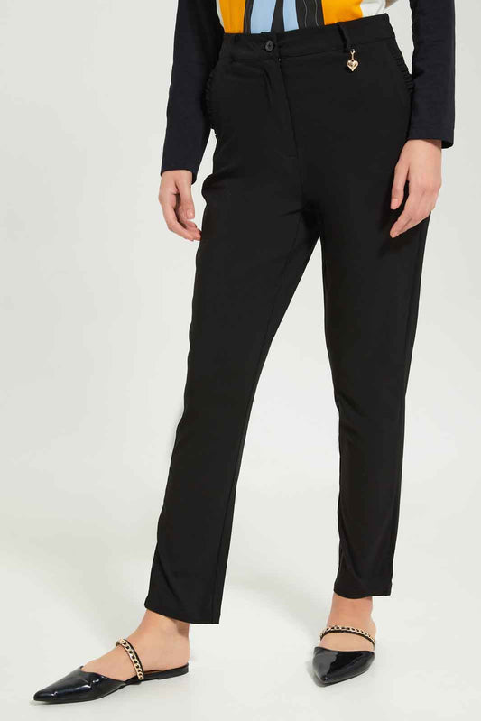 Redtag-Women-Slimfit-Trouser-Category:Trousers,-Colour:Black,-Deals:New-In,-Dept:Ladieswear,-Filter:Women's-Clothing,-LMC,-New-In-Women-APL,-Non-Sale,-S23A,-Section:Women,-Women-Trousers--