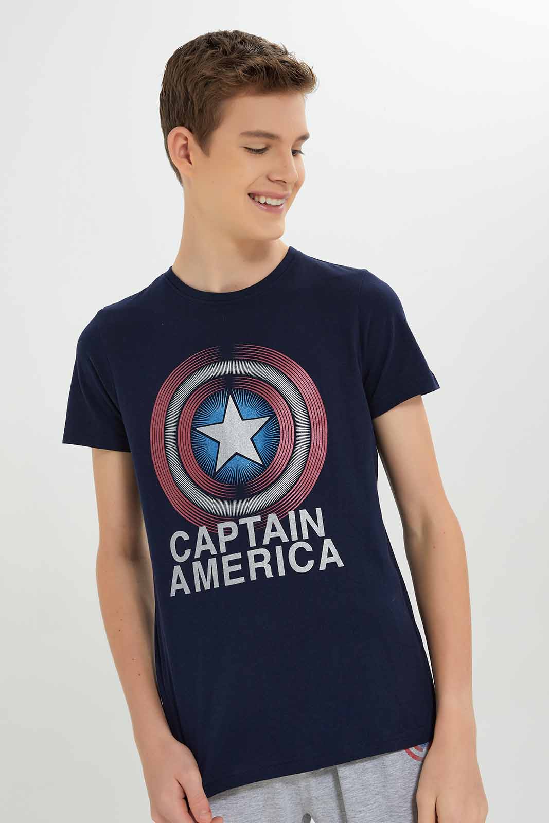 Redtag-Boys-Navy-Caption-America-Nightsuit-BSR-Pyjama-Sets,-Category:Pyjama-Sets,-Colour:Navy,-Deals:New-In,-Dept:Boys,-Filter:Senior-Boys-(8-to-14-Yrs),-New-In-BSR-APL,-Non-Sale,-S23A,-Section:Boys-(0-to-14Yrs)-Senior-Boys-9 to 14 Years
