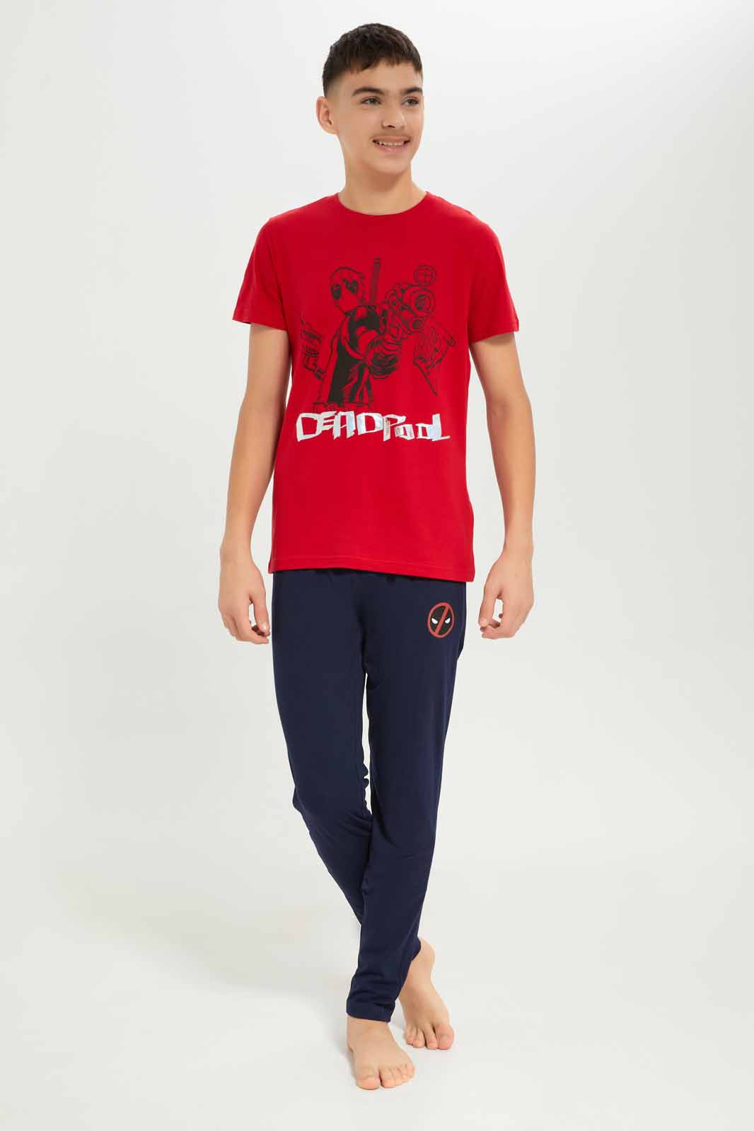 Redtag-Boys-Red-Deadpool-Nightsuit-BSR-Pyjama-Sets,-Category:Pyjama-Sets,-Colour:Red,-Deals:New-In,-Dept:Boys,-Filter:Senior-Boys-(8-to-14-Yrs),-New-In-BSR-APL,-Non-Sale,-S23A,-Section:Boys-(0-to-14Yrs)-Senior-Boys-9 to 14 Years