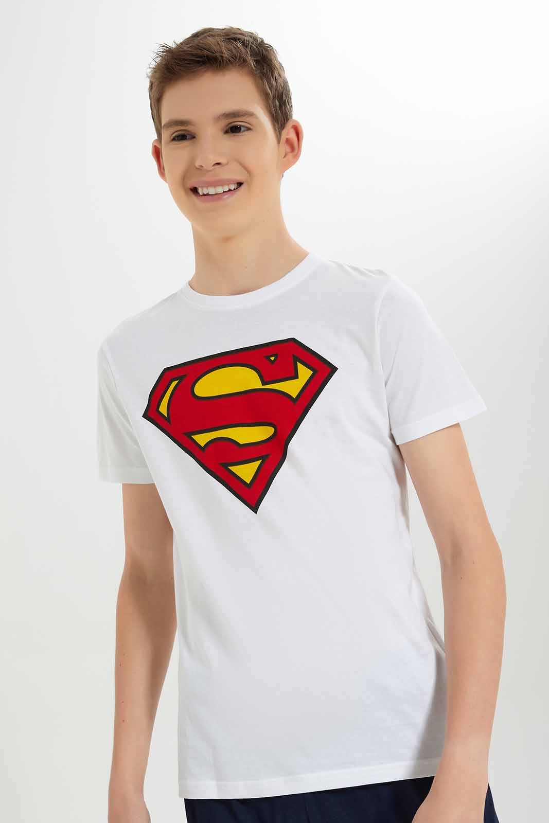 Redtag-Boys-White-Superman-Nightsuit-BSR-Pyjama-Sets,-Category:Pyjama-Sets,-CHA,-Colour:White,-Deals:New-In,-Dept:Boys,-Filter:Senior-Boys-(8-to-14-Yrs),-New-In-BSR-APL,-Non-Sale,-S23A,-Section:Boys-(0-to-14Yrs)-Senior-Boys-9 to 14 Years