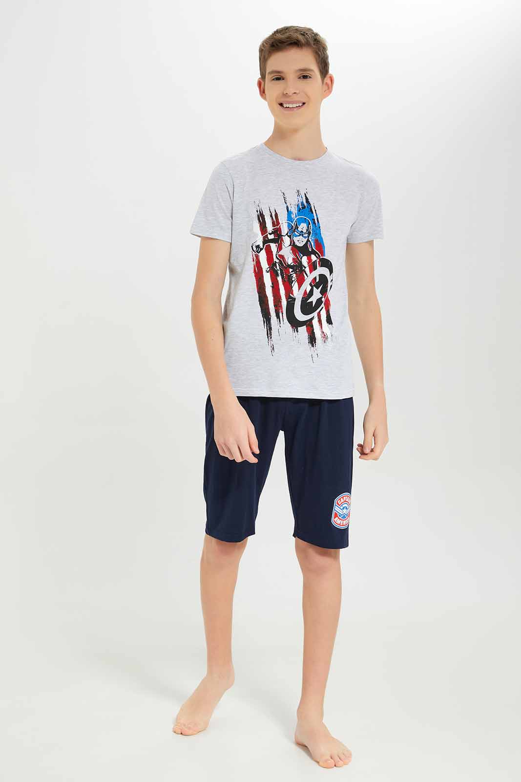 Redtag-Boys-White-Captain-America-Nightsuit-BSR-Pyjama-Sets,-Category:Pyjama-Sets,-Colour:White,-Deals:New-In,-Dept:Boys,-Filter:Senior-Boys-(8-to-14-Yrs),-New-In-BSR-APL,-Non-Sale,-S23A,-Section:Boys-(0-to-14Yrs)-Senior-Boys-9 to 14 Years