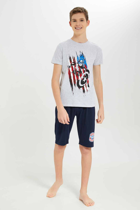 Redtag-Boys-White-Captain-America-Nightsuit-BSR-Pyjama-Sets,-Category:Pyjama-Sets,-Colour:White,-Deals:New-In,-Dept:Boys,-Filter:Senior-Boys-(8-to-14-Yrs),-New-In-BSR-APL,-Non-Sale,-S23A,-Section:Boys-(0-to-14Yrs)-Senior-Boys-9 to 14 Years