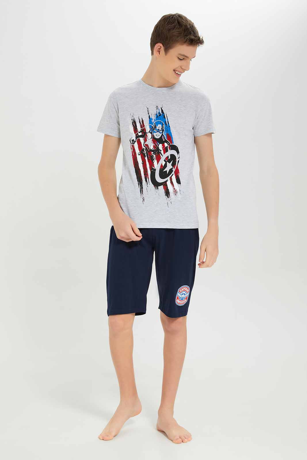 Redtag-Boys-White-Captain-America-Nightsuit-BSR-Pyjama-Sets,-Category:Pyjama-Sets,-Colour:White,-Deals:New-In,-Dept:Boys,-Filter:Senior-Boys-(8-to-14-Yrs),-New-In-BSR-APL,-Non-Sale,-S23A,-Section:Boys-(0-to-14Yrs)-Senior-Boys-9 to 14 Years