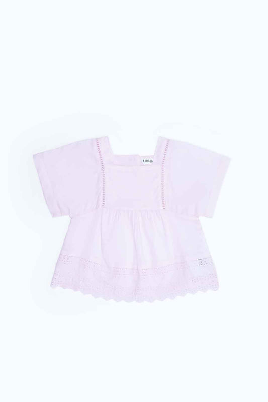 Redtag-Girls-Pink-Embroidered-Hem-Blouse-Category:Blouses,-Colour:Apricot,-Deals:2-FOR-69,-Deals:New-In,-Dept:Girls,-Filter:Infant-Girls-(3-to-24-Mths),-ING-Blouses,-MQN,-New-In-ING-APL,-Non-Sale,-S23B,-Section:Girls-(0-to-14Yrs)-Infant-Girls-3 to 24 Months