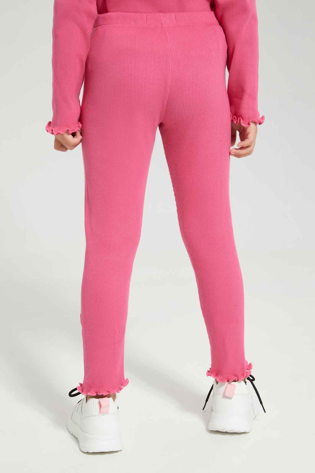 Redtag-Girls-Pink-Rib-Legging-Category:Leggings,-Colour:Apricot,-Deals:New-In,-Dept:Girls,-Filter:Girls-(2-to-8-Yrs),-GIR-Leggings,-New-In-GIR-APL,-Non-Sale,-S23A,-Section:Girls-(0-to-14Yrs),-TBL-Girls-2 to 8 Years