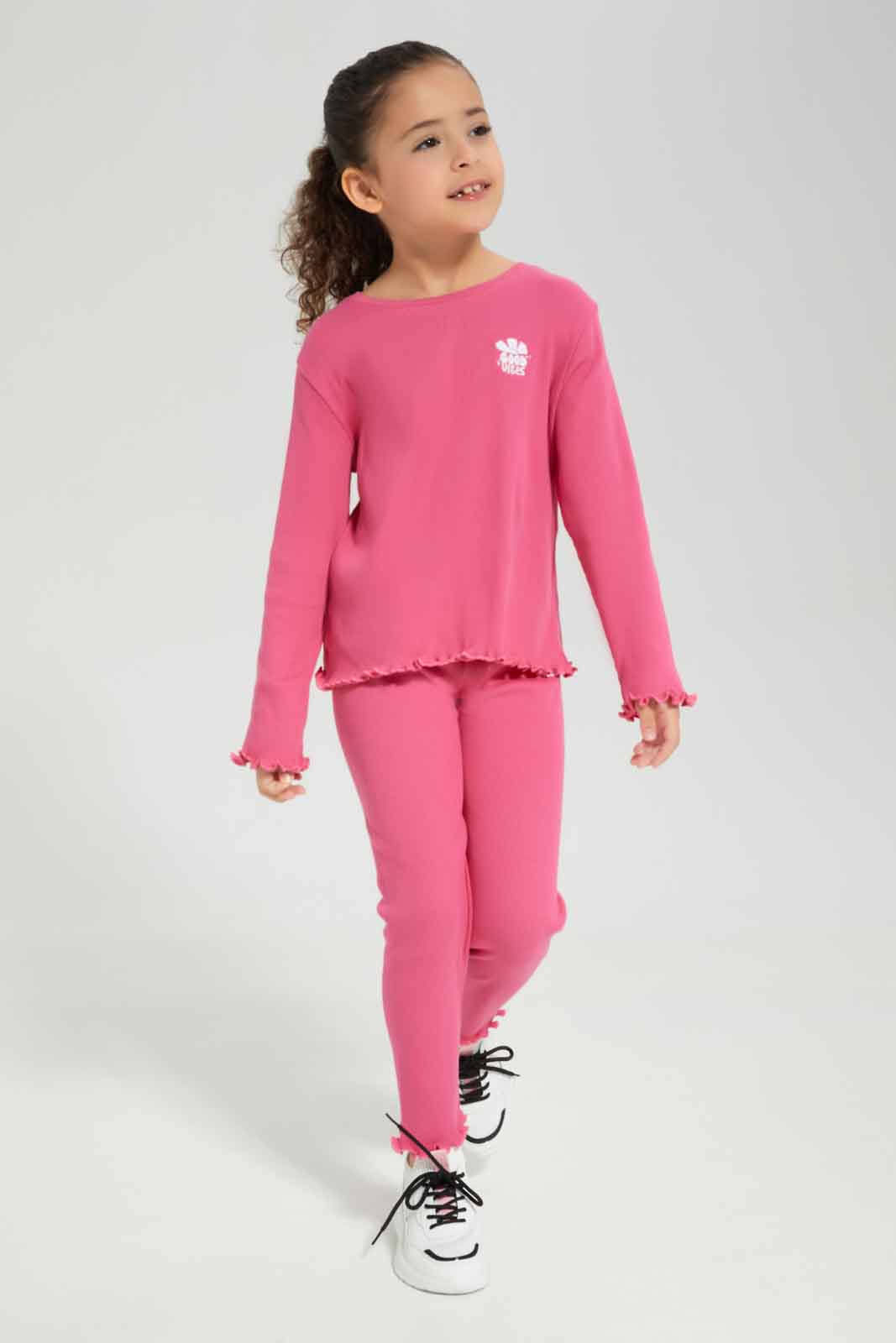 Redtag-Girls-Pink-Rib-Legging-Category:Leggings,-Colour:Apricot,-Deals:New-In,-Dept:Girls,-Filter:Girls-(2-to-8-Yrs),-GIR-Leggings,-New-In-GIR-APL,-Non-Sale,-S23A,-Section:Girls-(0-to-14Yrs),-TBL-Girls-2 to 8 Years