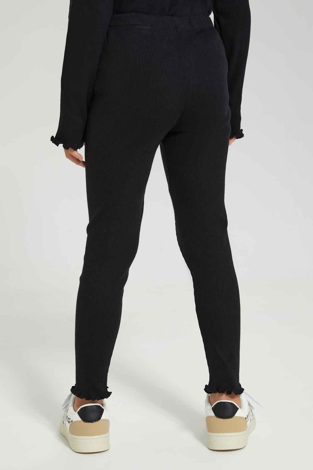 Redtag-Girls-Black-Rib-Legging-Category:Leggings,-Colour:Black,-Deals:New-In,-Dept:Girls,-Filter:Girls-(2-to-8-Yrs),-GIR-Leggings,-New-In-GIR-APL,-Non-Sale,-S23A,-Section:Girls-(0-to-14Yrs),-TBL-Girls-2 to 8 Years