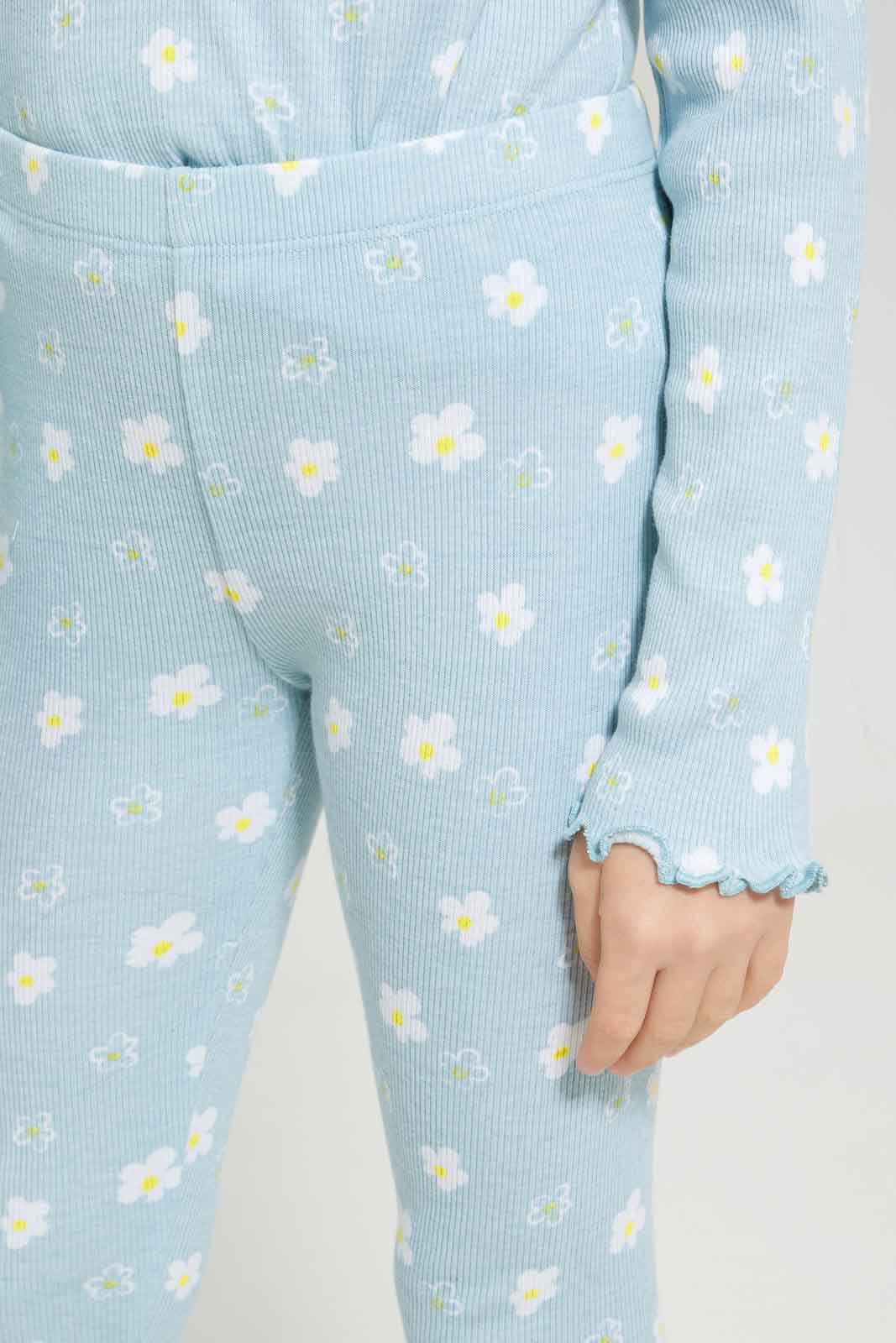 Redtag-Girls-Blue-Rib-Printed-Legging-Category:Leggings,-Colour:Blue,-Deals:New-In,-Dept:Girls,-Filter:Girls-(2-to-8-Yrs),-GIR-Leggings,-New-In-GIR-APL,-Non-Sale,-S23A,-Section:Girls-(0-to-14Yrs),-TBL-Girls-2 to 8 Years