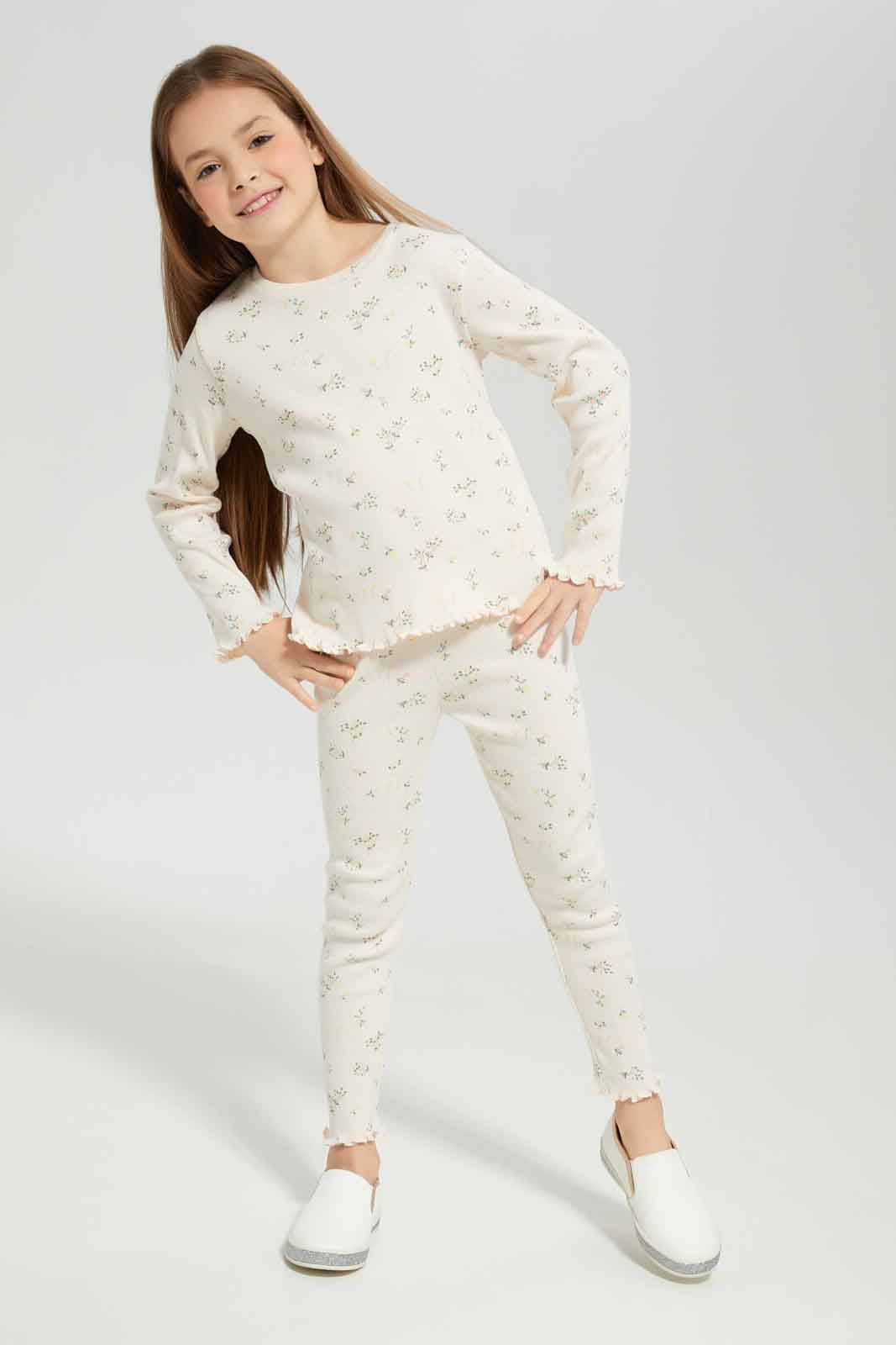 Redtag-Girls-Beige-Rib-Legging-Category:Leggings,-Colour:Beige,-Deals:New-In,-Dept:Girls,-Filter:Girls-(2-to-8-Yrs),-GIR-Leggings,-New-In-GIR-APL,-Non-Sale,-S23A,-Section:Girls-(0-to-14Yrs),-TBL-Girls-2 to 8 Years