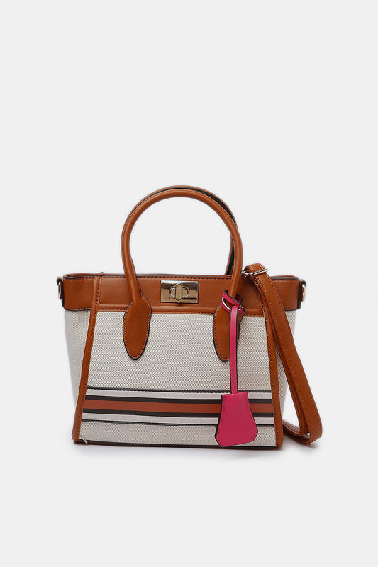 Redtag-Women-Beige-Embellished-Day-Bag-Category:Bags,-Colour:Beige,-Deals:New-In,-Dept:Ladieswear,-Filter:Women's-Accessories,-New-In,-New-In-Women-ACC,-Non-Sale,-S23A,-Section:Women,-Women-Bags-Women-