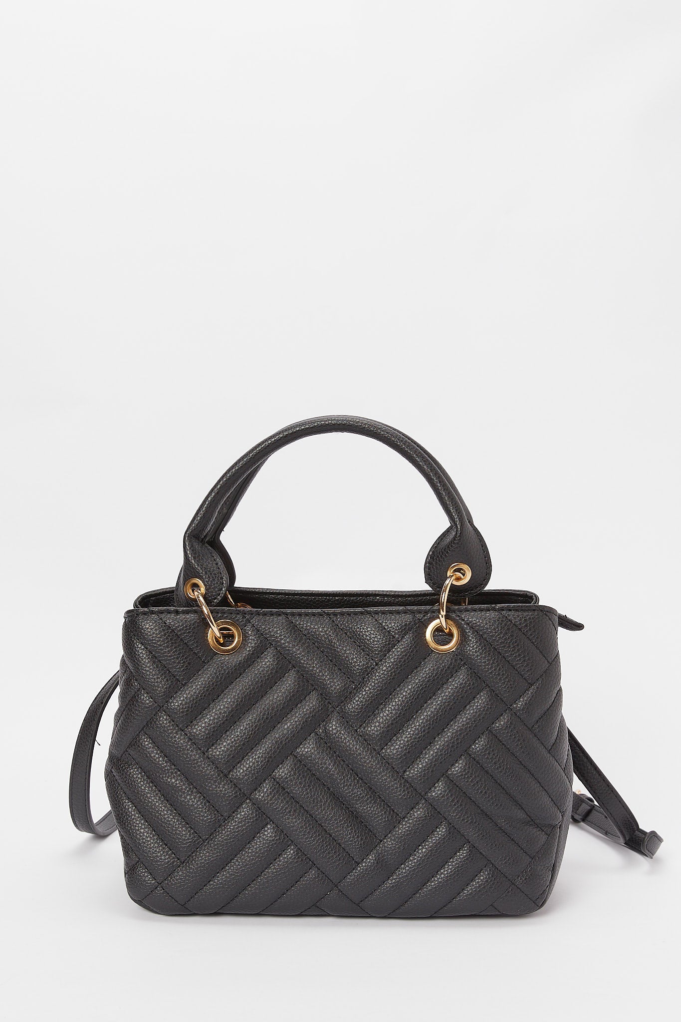 Redtag-Black-Quilted-Day-Bag-Category:Bags,-Colour:Black,-Deals:New-In,-Dept:Ladieswear,-Filter:Women's-Accessories,-H1:ACC,-H2:LAD,-H3:LAB,-H4:HBG,-New-In,-New-In-Women-ACC,-Non-Sale,-S23A,-Season:S23B,-Section:Women,-Style:MID-ENTRY,-Women-Bags-Women-