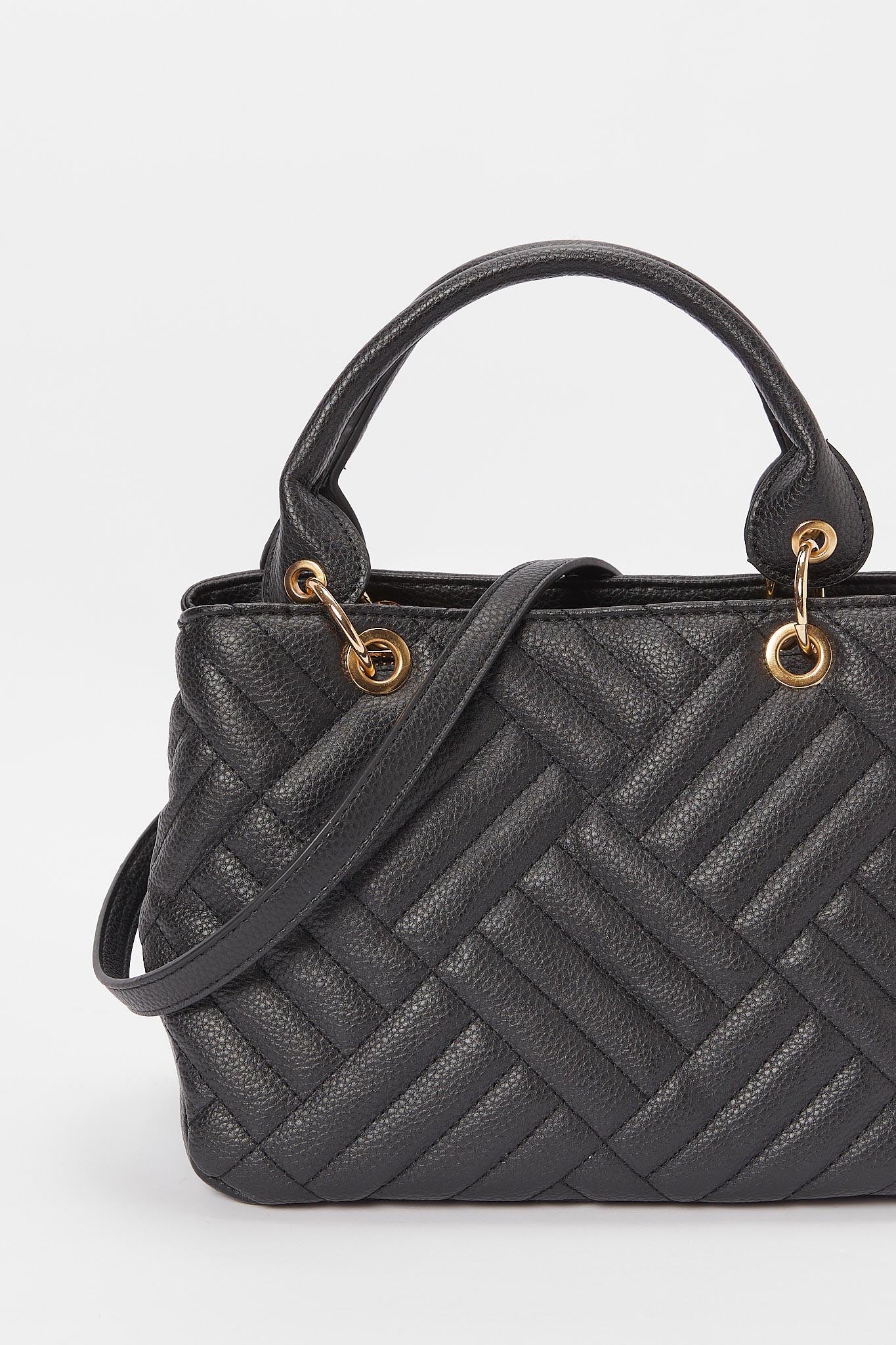 Redtag-Black-Quilted-Day-Bag-Category:Bags,-Colour:Black,-Deals:New-In,-Dept:Ladieswear,-Filter:Women's-Accessories,-H1:ACC,-H2:LAD,-H3:LAB,-H4:HBG,-New-In,-New-In-Women-ACC,-Non-Sale,-S23A,-Season:S23B,-Section:Women,-Style:MID-ENTRY,-Women-Bags-Women-