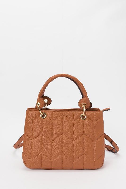 Redtag-Tan-Quilted-Day-Bag-Category:Bags,-Colour:Tan,-Deals:New-In,-Dept:Ladieswear,-Filter:Women's-Accessories,-H1:ACC,-H2:LAD,-H3:LAB,-H4:HBG,-New-In,-New-In-Women-ACC,-Non-Sale,-S23A,-Season:S23B,-Section:Women,-Style:MID-ENTRY,-Women-Bags-Women-