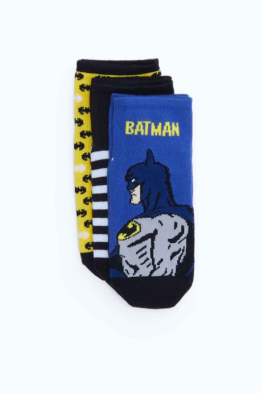 Redtag-Boys-Batman-(-Yellow)--3-Pk-Hosiery-Sock-365,-BOY-Socks,-Category:Socks,-CHA,-Colour:Assorted,-Deals:New-In,-Dept:Boys,-Filter:Boys-(2-to-8-Yrs),-New-In-BOY-APL,-Non-Sale,-Section:Boys-(0-to-14Yrs)-Boys-2 to 8 Years