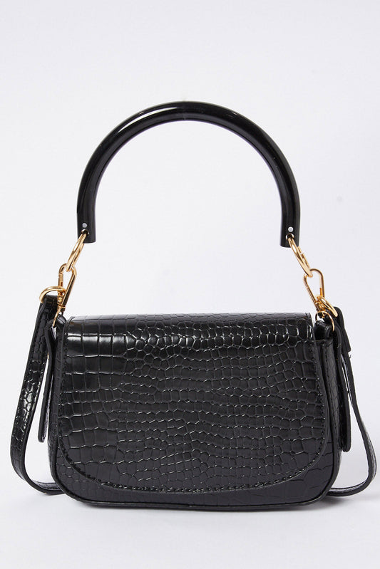 Redtag-Black-Texture-Embellished-Crossbody-Bag-Category:Bags,-Colour:Black,-Deals:New-In,-Dept:Ladieswear,-Filter:Women's-Accessories,-New-In,-New-In-Women-ACC,-Non-Sale,-S23A,-Section:Women,-Women-Bags-Women-
