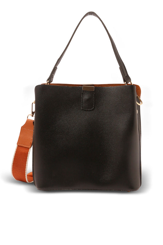 Redtag-Black-Embellished-Bucket-Bag-Category:Bags,-Colour:Black,-Dept:Ladieswear,-Filter:Women's-Accessories,-New-In,-New-In-Women-ACC,-Non-Sale,-S23A,-Section:Women,-Women-Bags-Women-