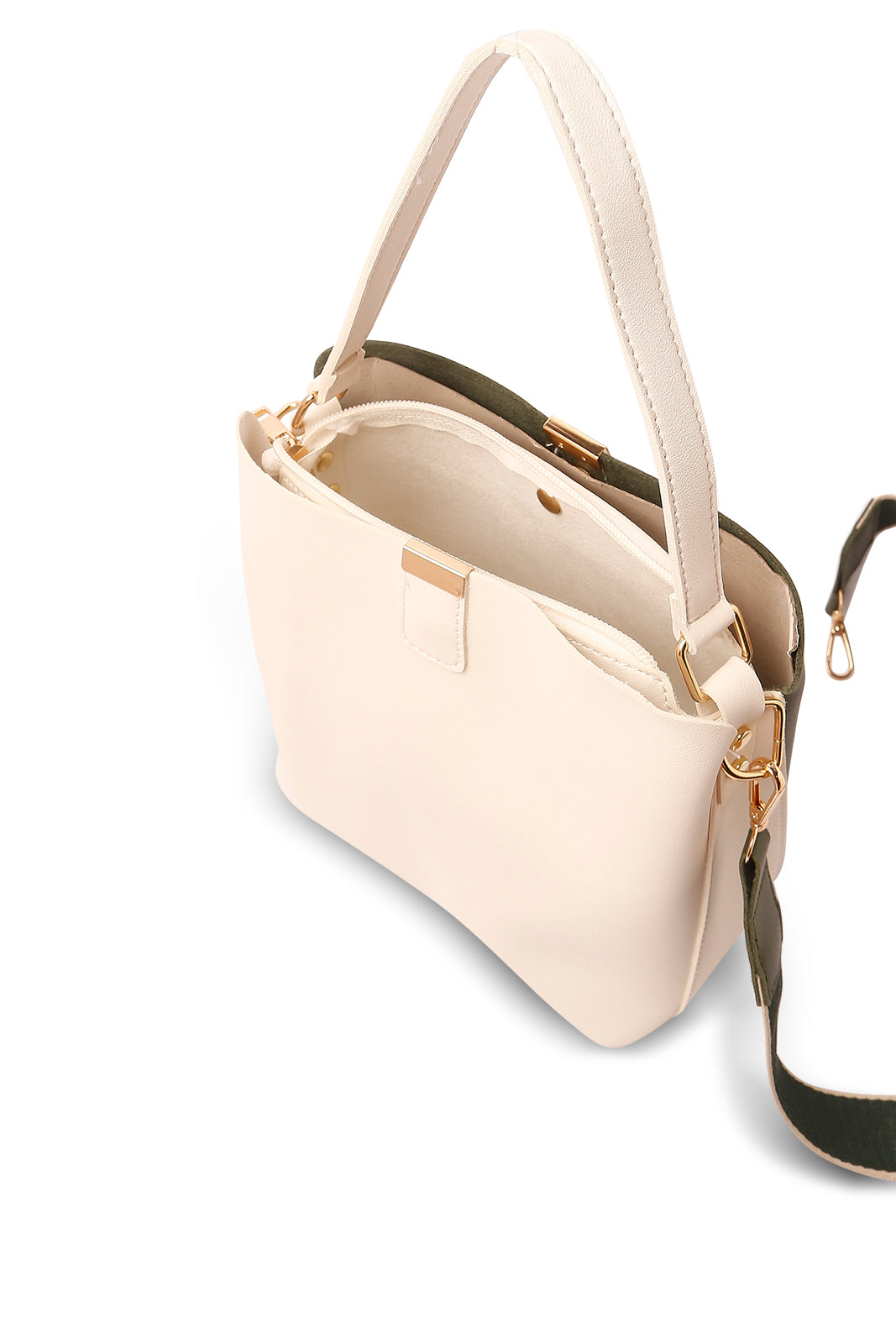Redtag-Dark-Green-Embellished-Bucket-Bag-Category:Bags,-Colour:Olive,-Dept:Ladieswear,-Filter:Women's-Accessories,-New-In,-New-In-Women-ACC,-Non-Sale,-S23A,-Section:Women,-Women-Bags-Women-