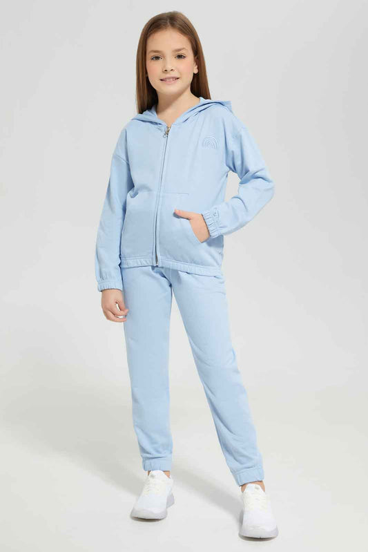 Redtag-Girls-Blue-Hooded-Jogsuit-Category:Jog-Sets,-Colour:Blue,-Deals:New-In,-Dept:Girls,-Filter:Girls-(2-to-8-Yrs),-GIR-Jog-Sets,-New-In-GIR-APL,-Non-Sale,-Section:Girls-(0-to-14Yrs),-W22A-Girls-2 to 8 Years