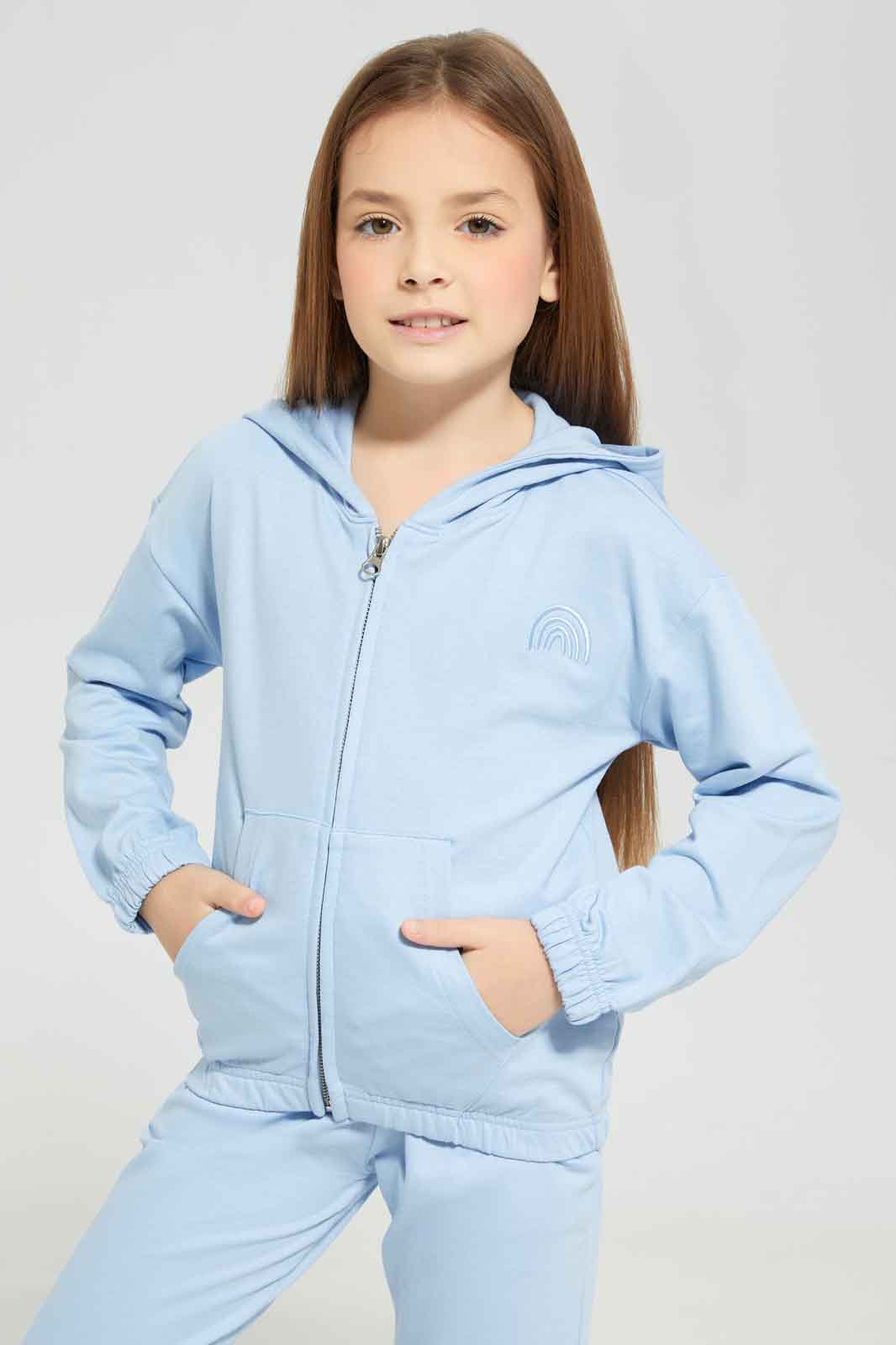 Redtag-Girls-Blue-Hooded-Jogsuit-Category:Jog-Sets,-Colour:Blue,-Deals:New-In,-Dept:Girls,-Filter:Girls-(2-to-8-Yrs),-GIR-Jog-Sets,-New-In-GIR-APL,-Non-Sale,-Section:Girls-(0-to-14Yrs),-W22A-Girls-2 to 8 Years