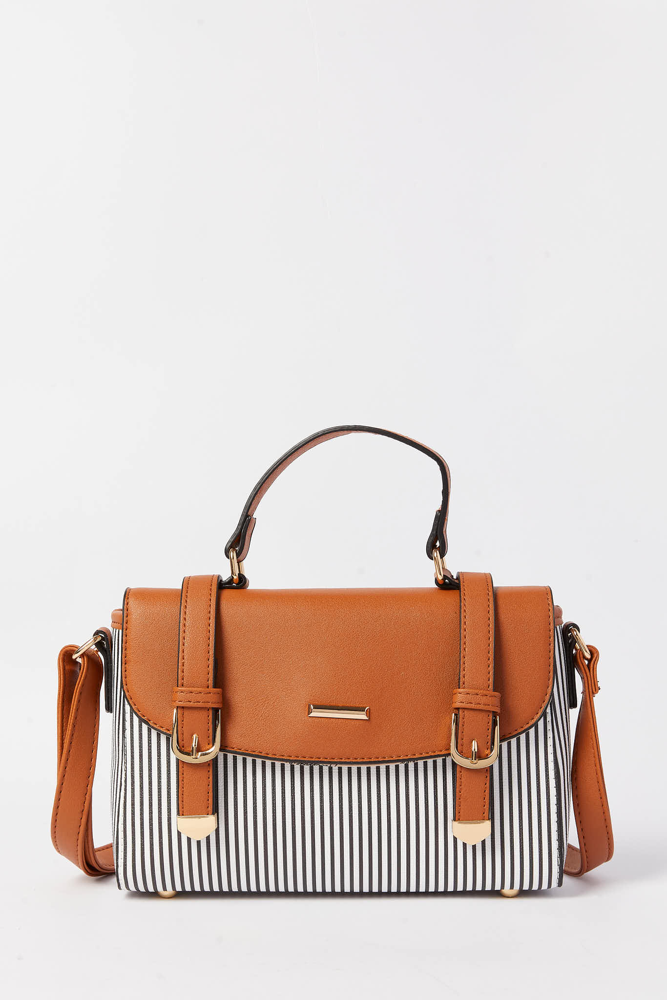 Redtag-Black-And-White-Nautical-Stripes-Satchel-Bag-Category:Bags,-Colour:Assorted,-Dept:Ladieswear,-Filter:Women's-Accessories,-New-In,-New-In-Women-ACC,-Non-Sale,-S23A,-Section:Women,-Women-Bags-Women-