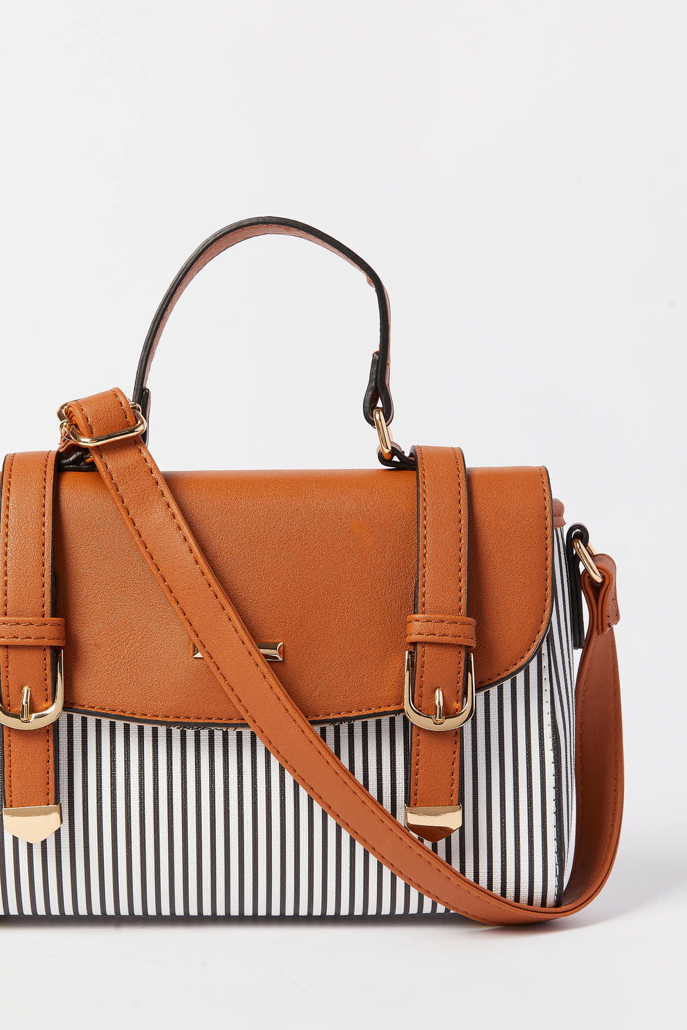 Redtag-Black-And-White-Nautical-Stripes-Satchel-Bag-Category:Bags,-Colour:Assorted,-Dept:Ladieswear,-Filter:Women's-Accessories,-New-In,-New-In-Women-ACC,-Non-Sale,-S23A,-Section:Women,-Women-Bags-Women-