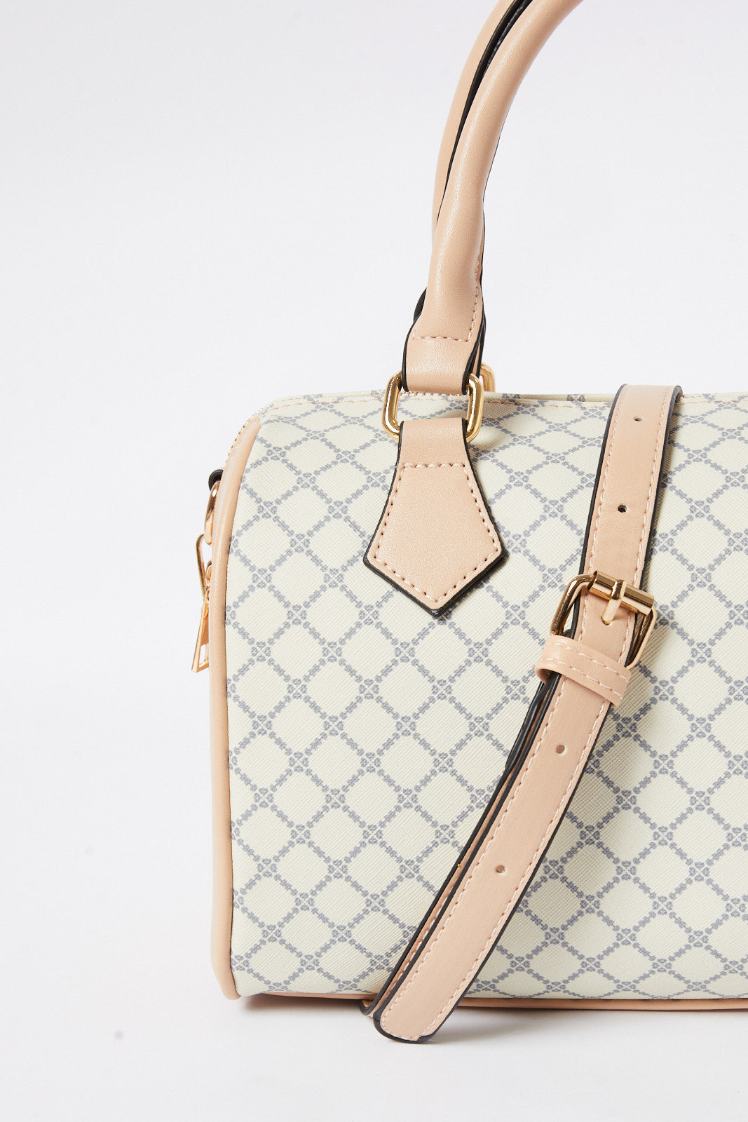Redtag-Biege-Monogram-Day-Bag-Category:Bags,-Colour:Beige,-Deals:New-In,-Dept:Ladieswear,-Filter:Women's-Accessories,-New-In,-New-In-Women-ACC,-Non-Sale,-S23A,-Section:Women,-Women-Bags-Women-