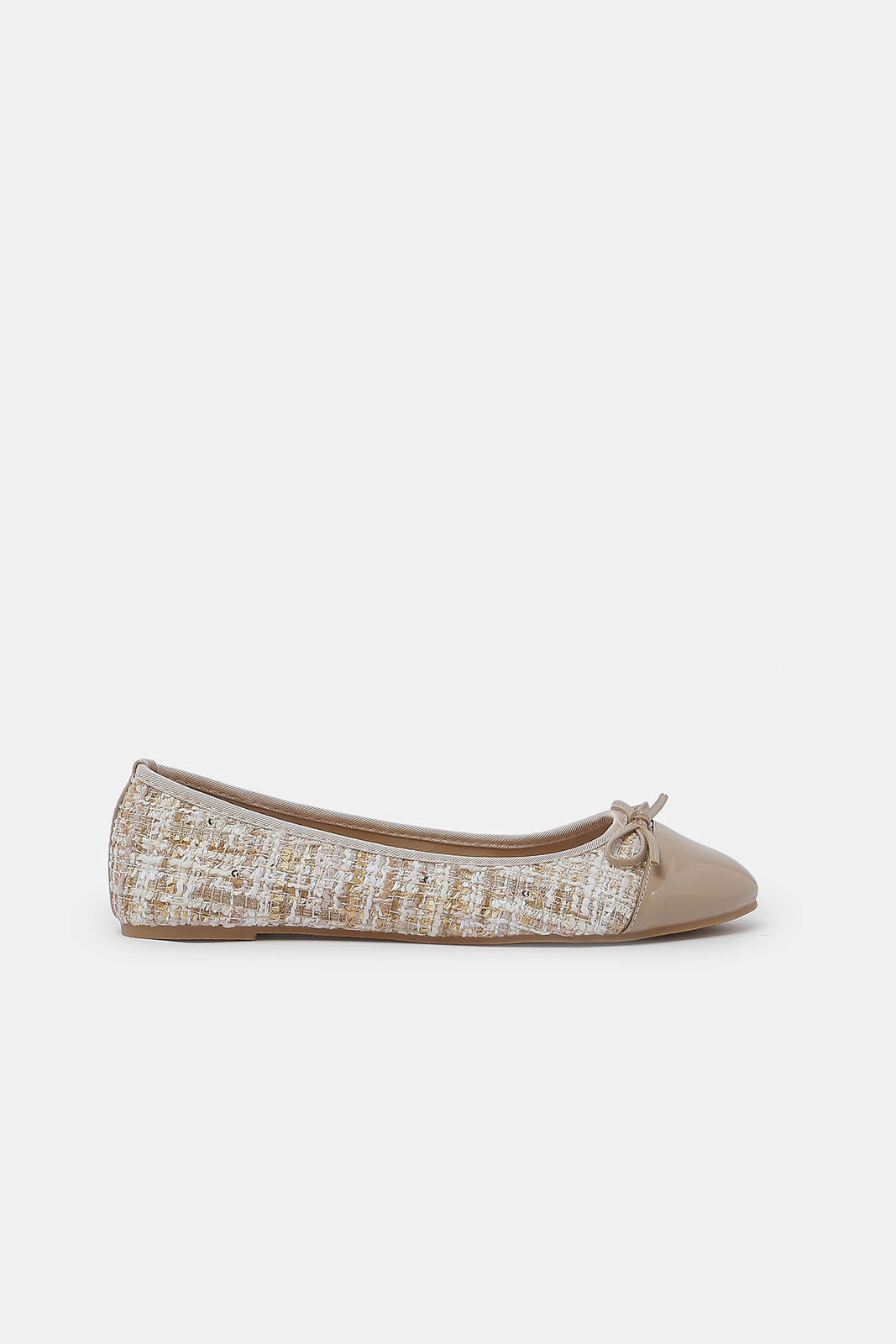Redtag-Women-Beige-Tweed-Ballerina-Category:Shoes,-Colour:Beige,-Deals:2-FOR-69,-Deals:New-In,-Filter:Women's-Footwear,-N/A,-New-In-Women-FOO,-Non-Sale,-S23A,-Section:Women,-Women-Shoes-Women's-