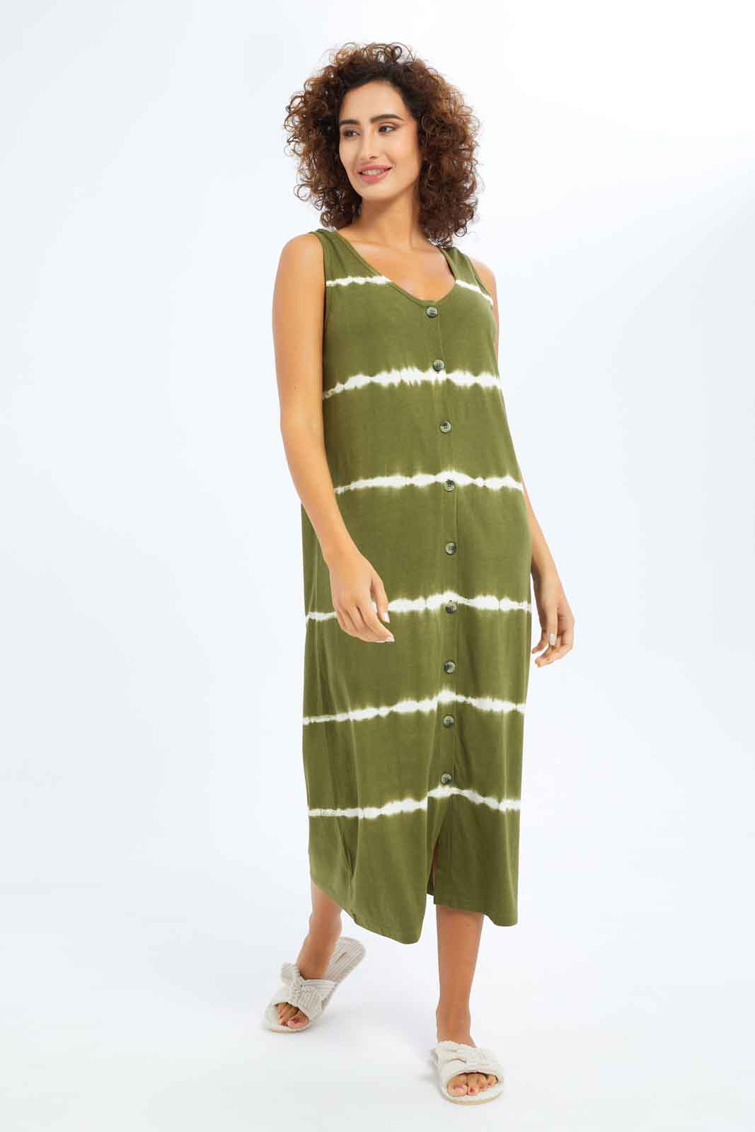 Redtag-Women-Green-Color-Tie-&-Dye-Sleeveless-Nightgown-Category:Nightgowns,-Colour:Green,-Deals:New-In,-Dept:Ladieswear,-Filter:Women's-Clothing,-New-In-Women-APL,-Non-Sale,-S23A,-Section:Women,-Women-Nightgowns--