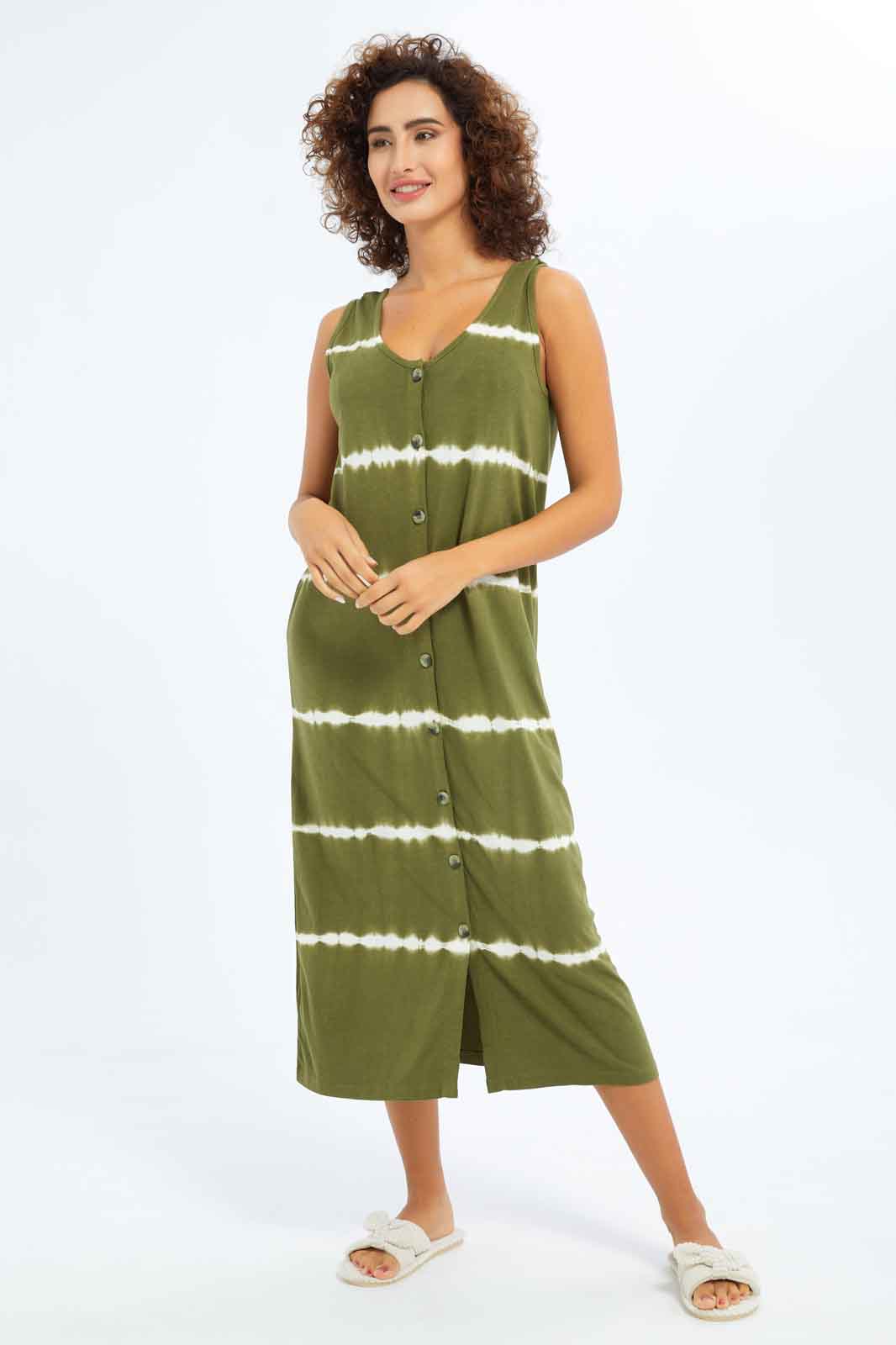 Redtag-Women-Green-Color-Tie-&-Dye-Sleeveless-Nightgown-Category:Nightgowns,-Colour:Green,-Deals:New-In,-Dept:Ladieswear,-Filter:Women's-Clothing,-New-In-Women-APL,-Non-Sale,-S23A,-Section:Women,-Women-Nightgowns--