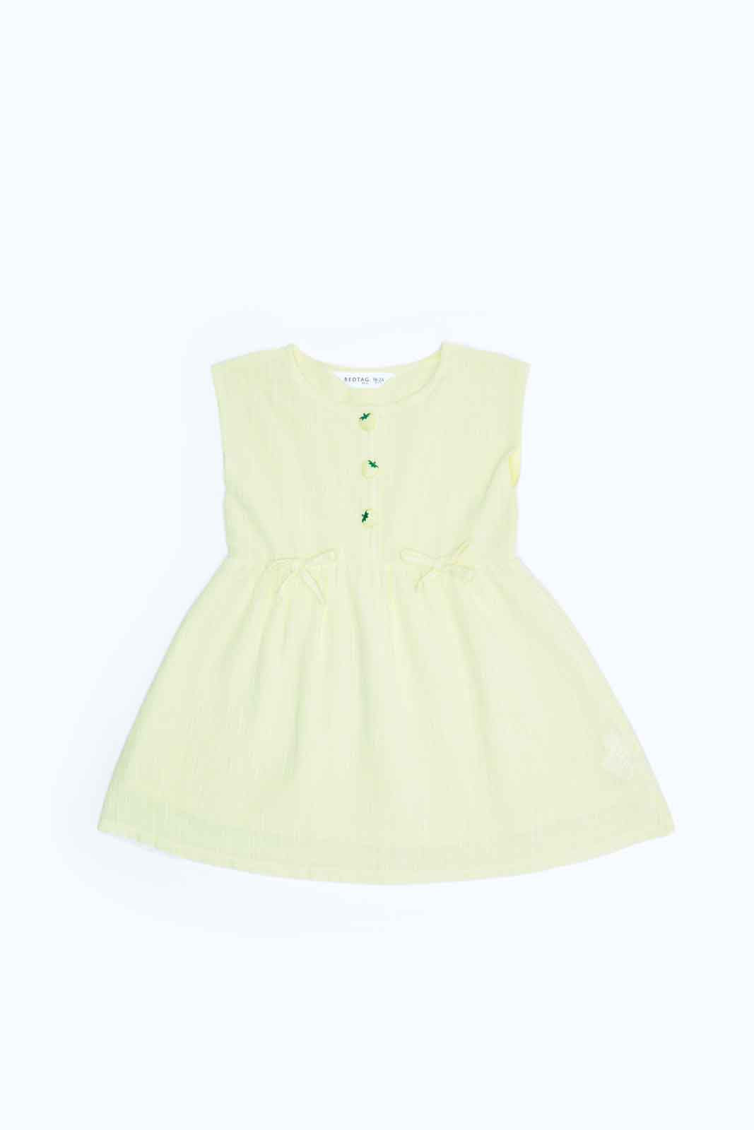 Redtag-Girls-Orange-Solid-Front-Bow-Dress-Category:Dresses,-Colour:Orange,-Deals:2-FOR-69,-Deals:New-In,-Dept:Girls,-Filter:Infant-Girls-(3-to-24-Mths),-ING-Dresses,-MQN,-New-In-ING-APL,-Non-Sale,-S23B,-Section:Girls-(0-to-14Yrs)-Infant-Girls-3 to 24 Months