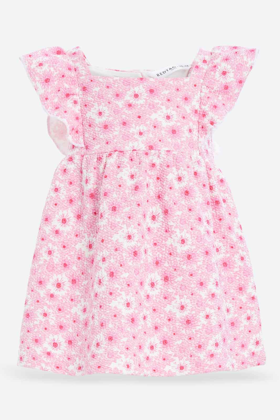 Redtag-Girls-Ivory-Flory-Aop-Flutter-Sleeves-Dress-Category:Dresses,-Colour:Ivory,-Deals:New-In,-Dept:Girls,-Filter:Infant-Girls-(3-to-24-Mths),-ING-Dresses,-New-In-ING-APL,-Non-Sale,-S23B,-Section:Girls-(0-to-14Yrs)-Infant-Girls-3 to 24 Months