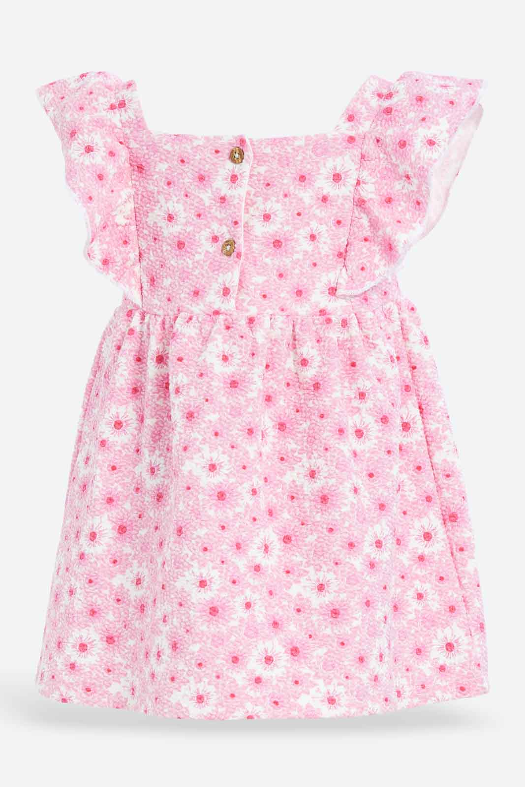 Redtag-Girls-Ivory-Flory-Aop-Flutter-Sleeves-Dress-Category:Dresses,-Colour:Ivory,-Deals:New-In,-Dept:Girls,-Filter:Infant-Girls-(3-to-24-Mths),-ING-Dresses,-New-In-ING-APL,-Non-Sale,-S23B,-Section:Girls-(0-to-14Yrs)-Infant-Girls-3 to 24 Months