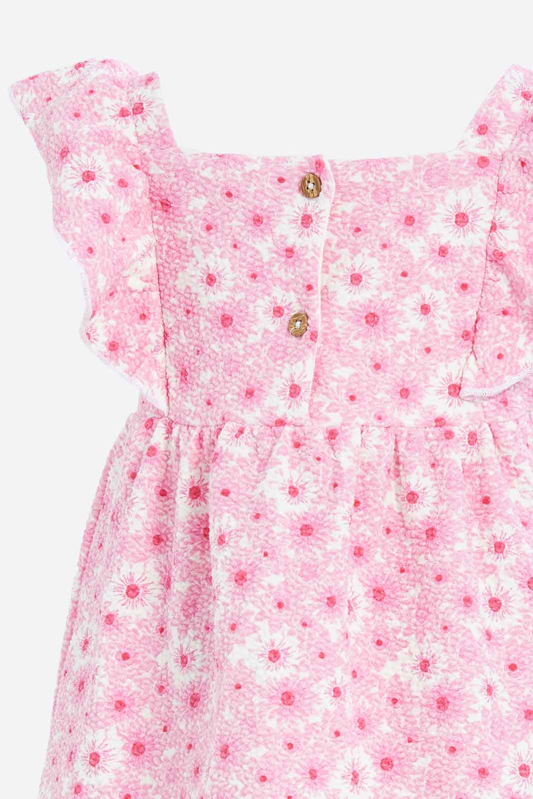 Redtag-Girls-Ivory-Flory-Aop-Flutter-Sleeves-Dress-Category:Dresses,-Colour:Ivory,-Deals:New-In,-Dept:Girls,-Filter:Infant-Girls-(3-to-24-Mths),-ING-Dresses,-New-In-ING-APL,-Non-Sale,-S23B,-Section:Girls-(0-to-14Yrs)-Infant-Girls-3 to 24 Months