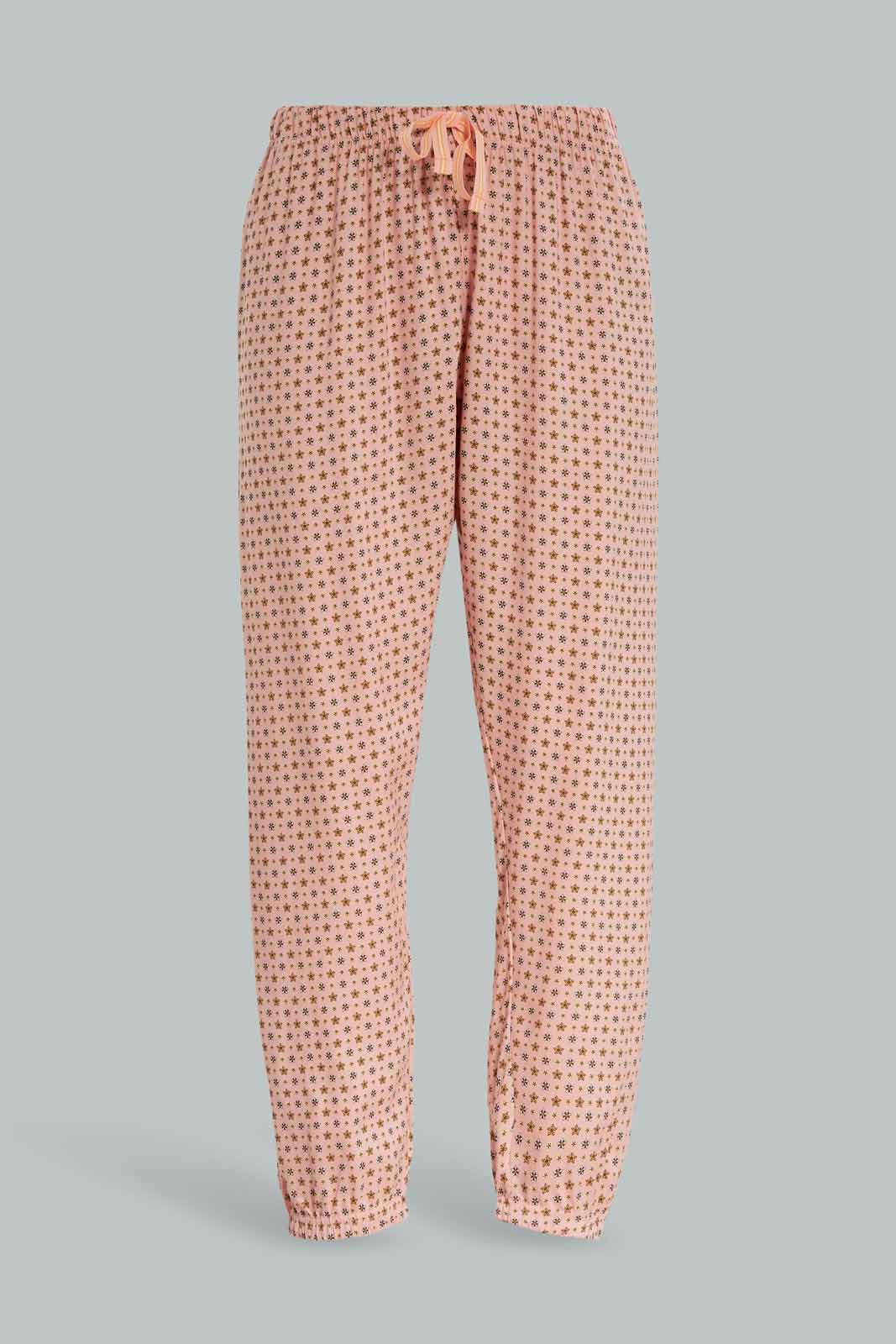 Redtag-Women-Pink-Color-Aop-Pajama-Bottom-Category:Pyjama-Bottoms,-Colour:Apricot,-Deals:New-In,-Dept:Ladieswear,-Filter:Women's-Clothing,-New-In-Women-APL,-Non-Sale,-S23A,-Section:Women,-TBL,-Women-Pyjama-Bottoms--