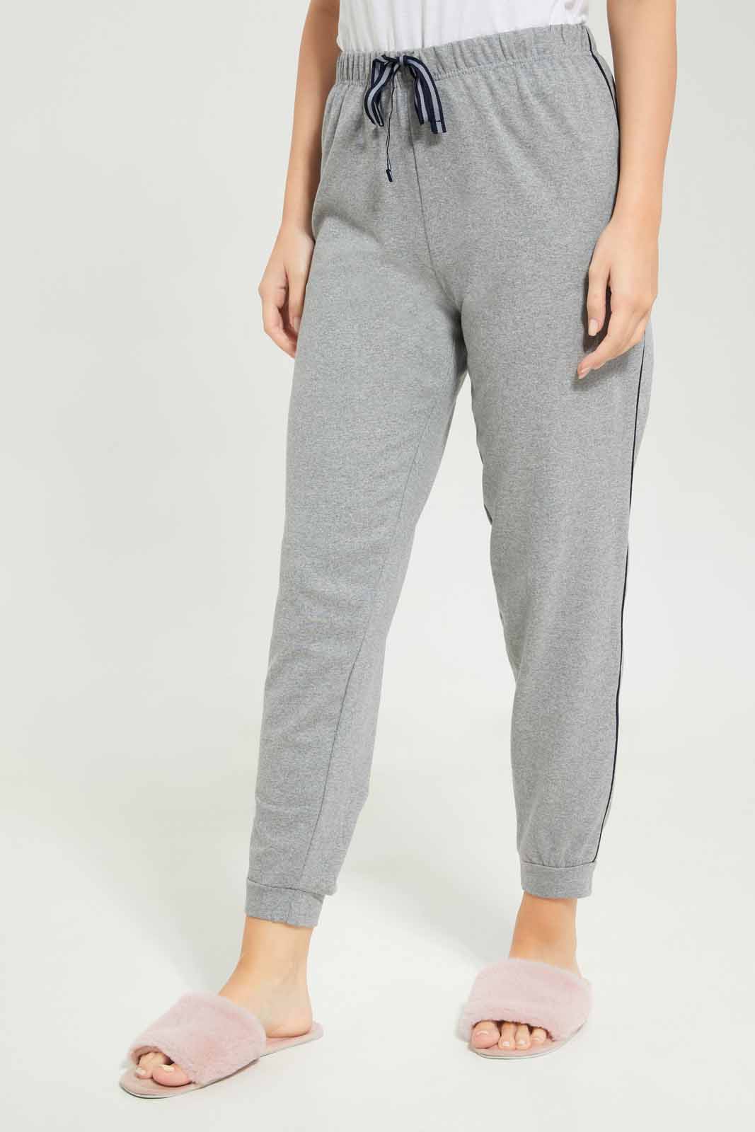 Women Grey Solid Pajama Bottom