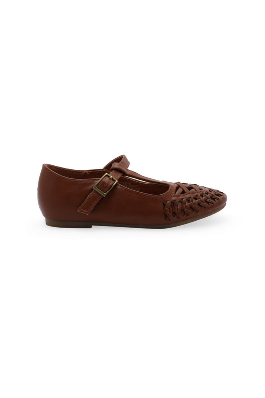 Redtag-Brown-T-Bar-Ballerina-(-Repeat-)-Category:Shoes,-Colour:Brown,-Deals:New-In,-Filter:Girls-Footwear-(3-to-5-Yrs),-GIR-Shoes,-N/A,-New-In-GIR-FOO,-Non-Sale,-S23A,-Section:Girls-(0-to-14Yrs)-Girls-3 to 5 Years