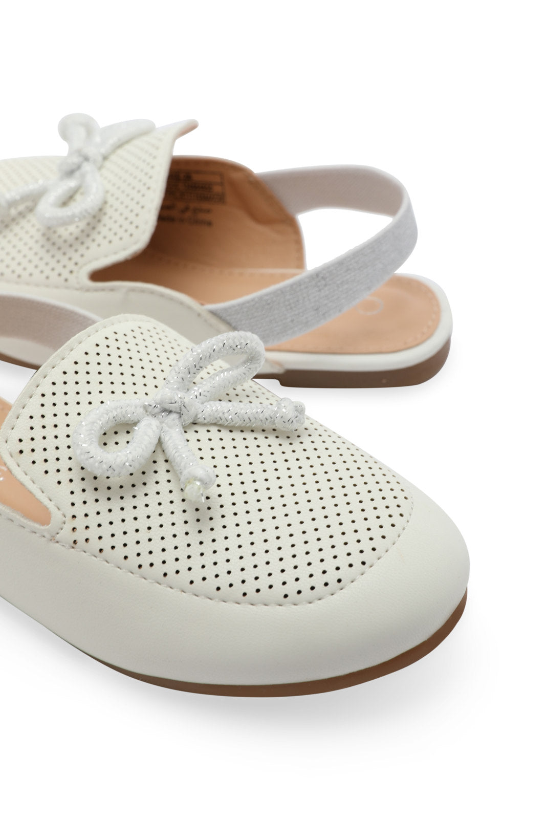 Redtag-White-Bow-Trim-Mule-(-Repeat-)-Category:Shoes,-Colour:White,-Deals:New-In,-Filter:Girls-Footwear-(3-to-5-Yrs),-GIR-Shoes,-N/A,-New-In-GIR-FOO,-Non-Sale,-S23A,-Section:Girls-(0-to-14Yrs)-Girls-3 to 5 Years