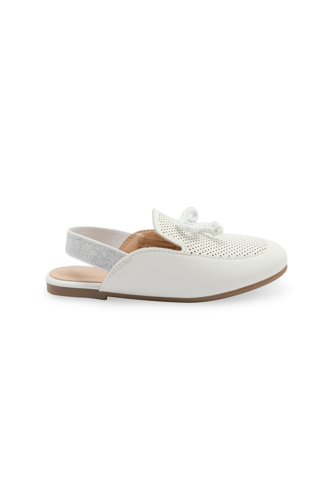 Redtag-White-Bow-Trim-Mule-(-Repeat-)-Category:Shoes,-Colour:White,-Deals:New-In,-Filter:Girls-Footwear-(3-to-5-Yrs),-GIR-Shoes,-N/A,-New-In-GIR-FOO,-Non-Sale,-S23A,-Section:Girls-(0-to-14Yrs)-Girls-3 to 5 Years