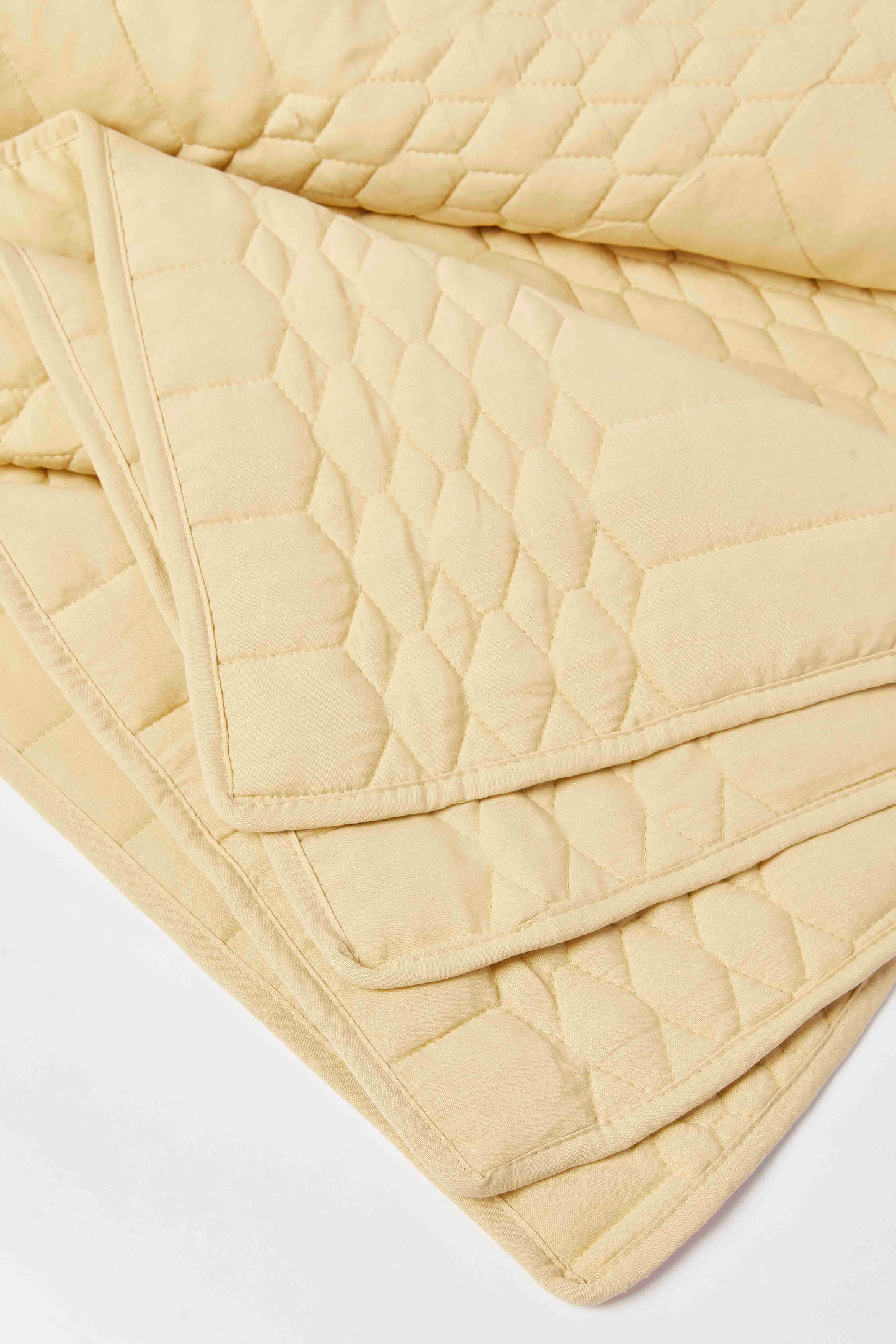 Redtag-Pale-Yellow-3-Piece-Diamod-Quilted-Bedspread-(Double-Size)-Category:Bedspreads,-Colour:Yellow,-Deals:New-In,-Dept:Home,-Filter:Home-Bedroom,-HMW-BED-Bedspreads,-New-In-HMW-BED,-Non-Sale,-S23A,-Section:Homewares-Home-Bedroom-