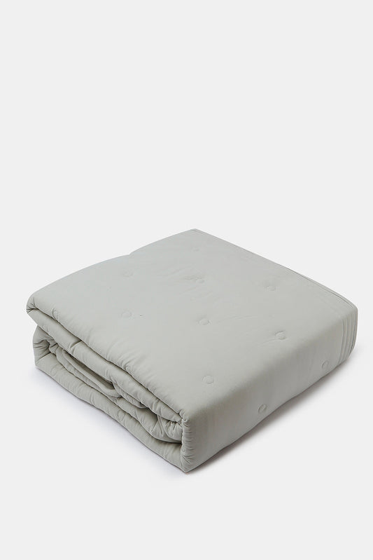 Redtag-Grey-Quilted-Bedspread-2-Pieces-(Single-Size)-Category:Bedspreads,-Colour:Grey,-Deals:New-In,-Dept:Home,-Filter:Home-Bedroom,-HMW-BED-Bedspreads,-New-In-HMW-BED,-Non-Sale,-S23A,-Section:Homewares-Home-Bedroom-