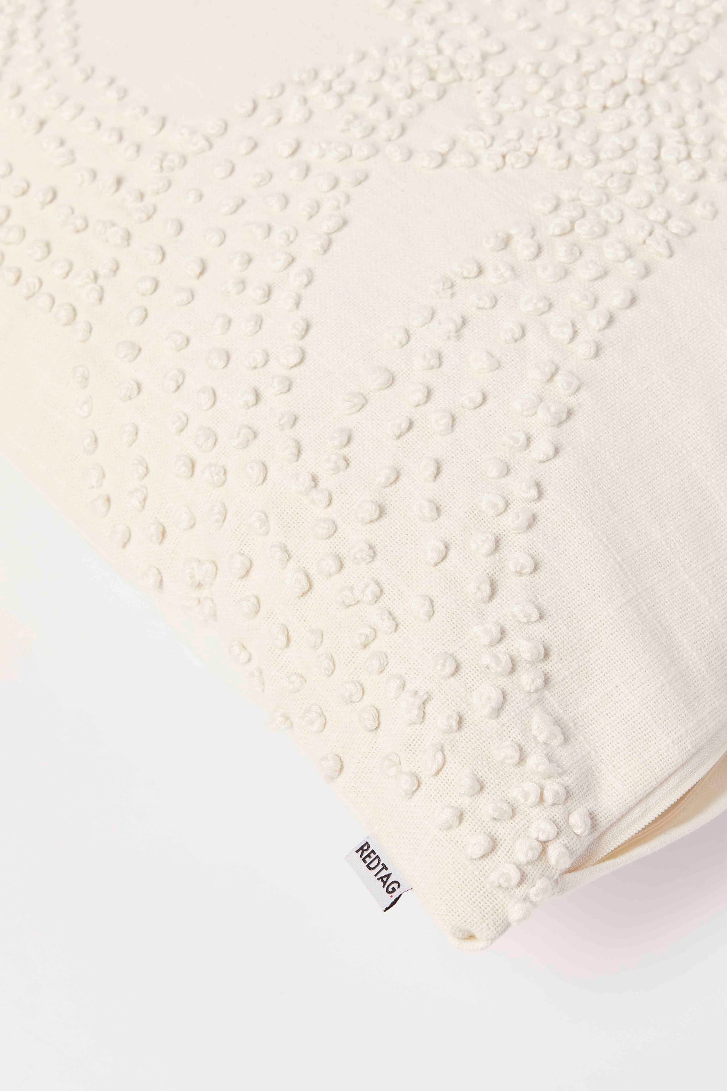 Redtag-Ivory-French-Knot-Cushion-Category:Cushions,-Colour:Ivory,-Deals:New-In,-Dept:Home,-Filter:Home-Bedroom,-HMW-BED-Cushions,-New-In-HMW-BED,-Non-Sale,-S23A,-Section:Homewares-Home-Bedroom-