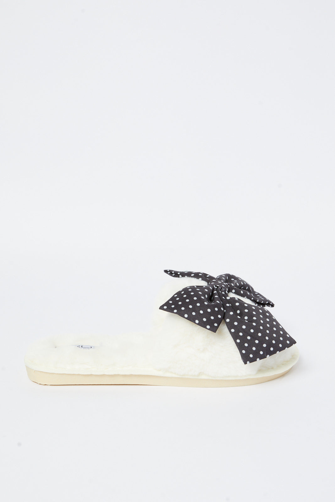 Redtag-White-Bow-Trim-Slide-Category:Slippers,-Colour:White,-Deals:New-In,-Filter:Women's-Footwear,-N/A,-New-In-Women-FOO,-Non-Sale,-S23A,-Section:Women,-Women-Slippers-Women's-