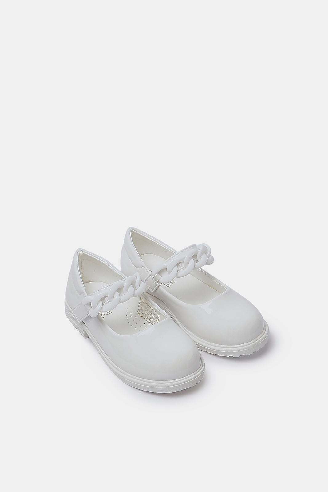 Redtag-Girls-White-Chain-Embellished-Ballerina-BESTSELLER,-Category:Shoes,-Colour:White,-Deals:New-In,-Filter:Girls-Footwear-(3-to-5-Yrs),-GIR-Shoes,-N/A,-New-In-GIR-FOO,-Non-Sale,-S23A,-Section:Girls-(0-to-14Yrs)-Girls-3 to 5 Years